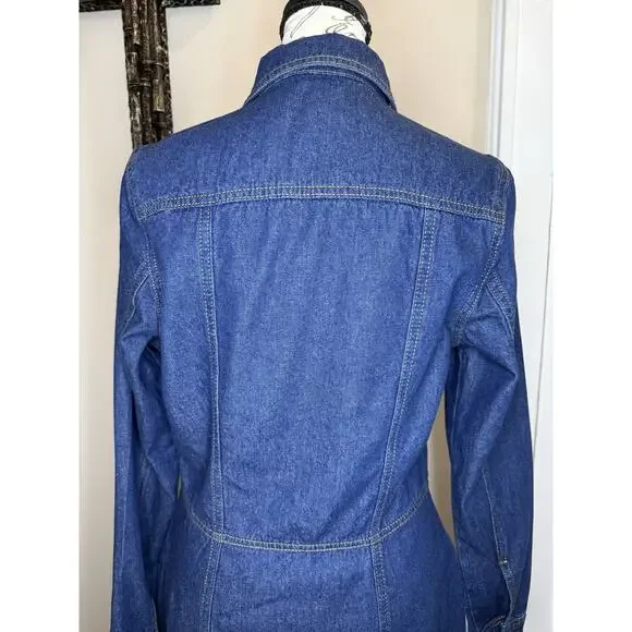 NWOT Frye Denim Shirtdress Dark Indigo Long Sleeve Size XS - Picture 8 of 12